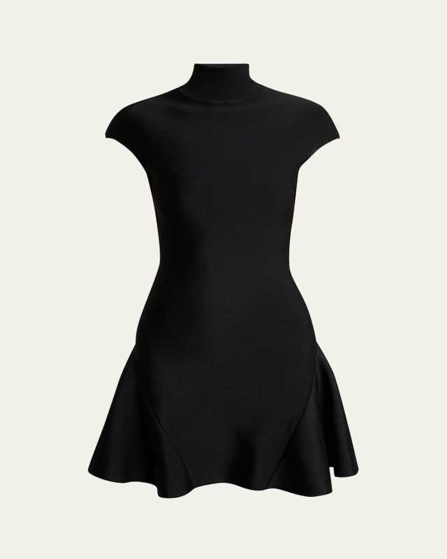 Cap-Sleeve Fit-And-Flare Mini Dress